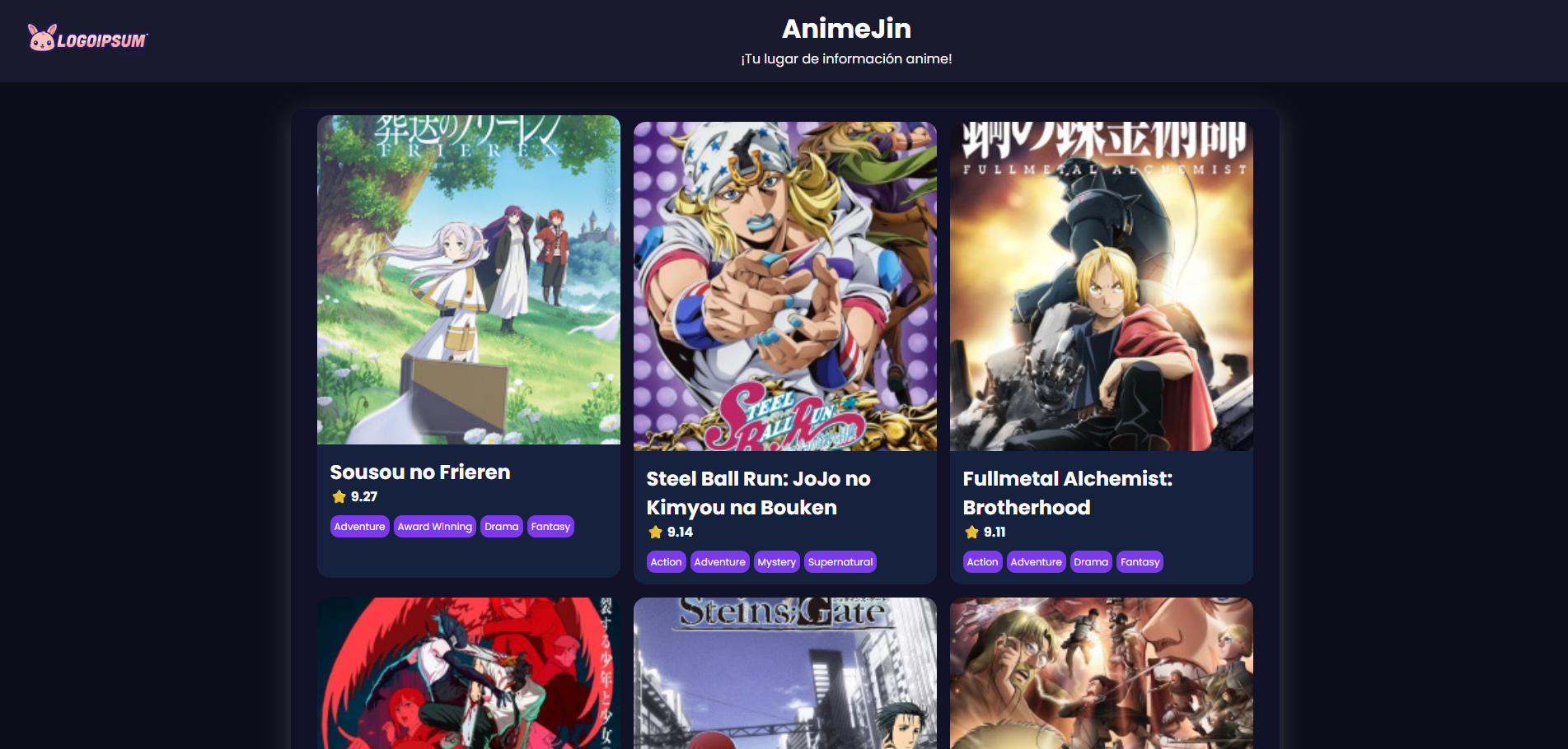 Proyecto lista de anime usando una API
