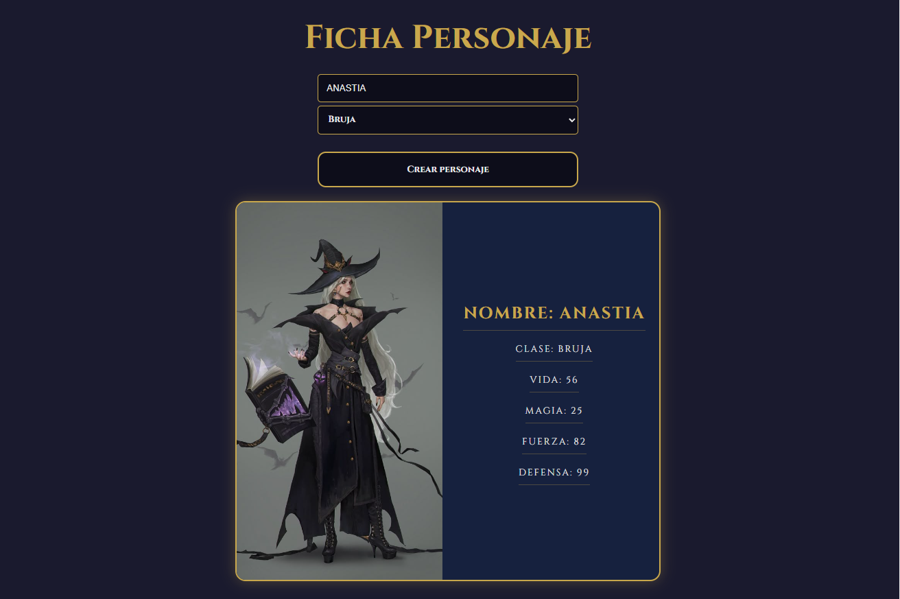 Proyecto web de un creador de personajes