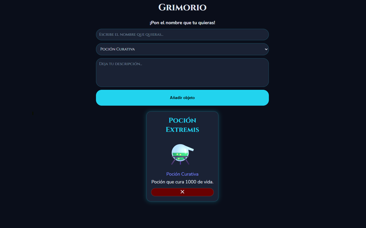 Proyecto web emulando un Grimorio